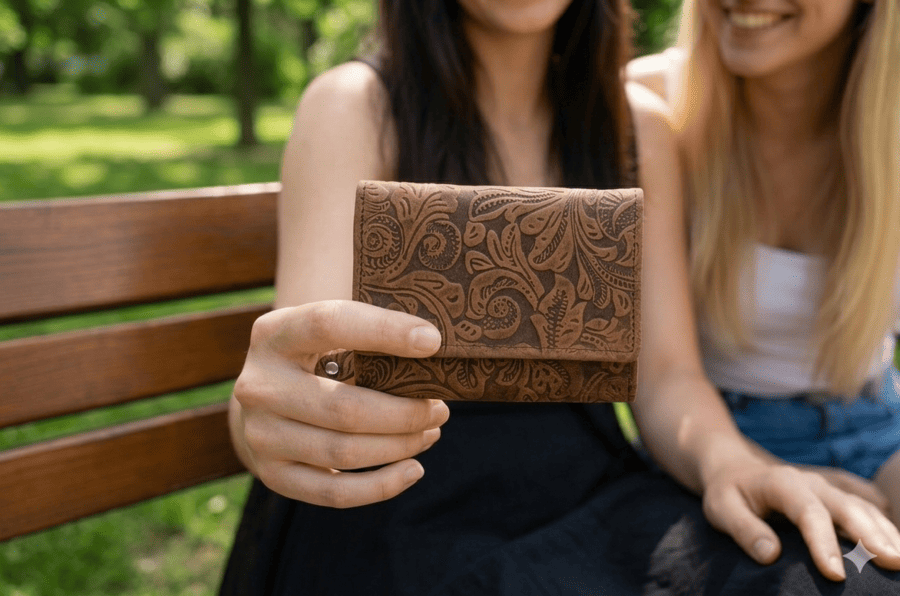 hnedá vzorovaná peňaženka mk